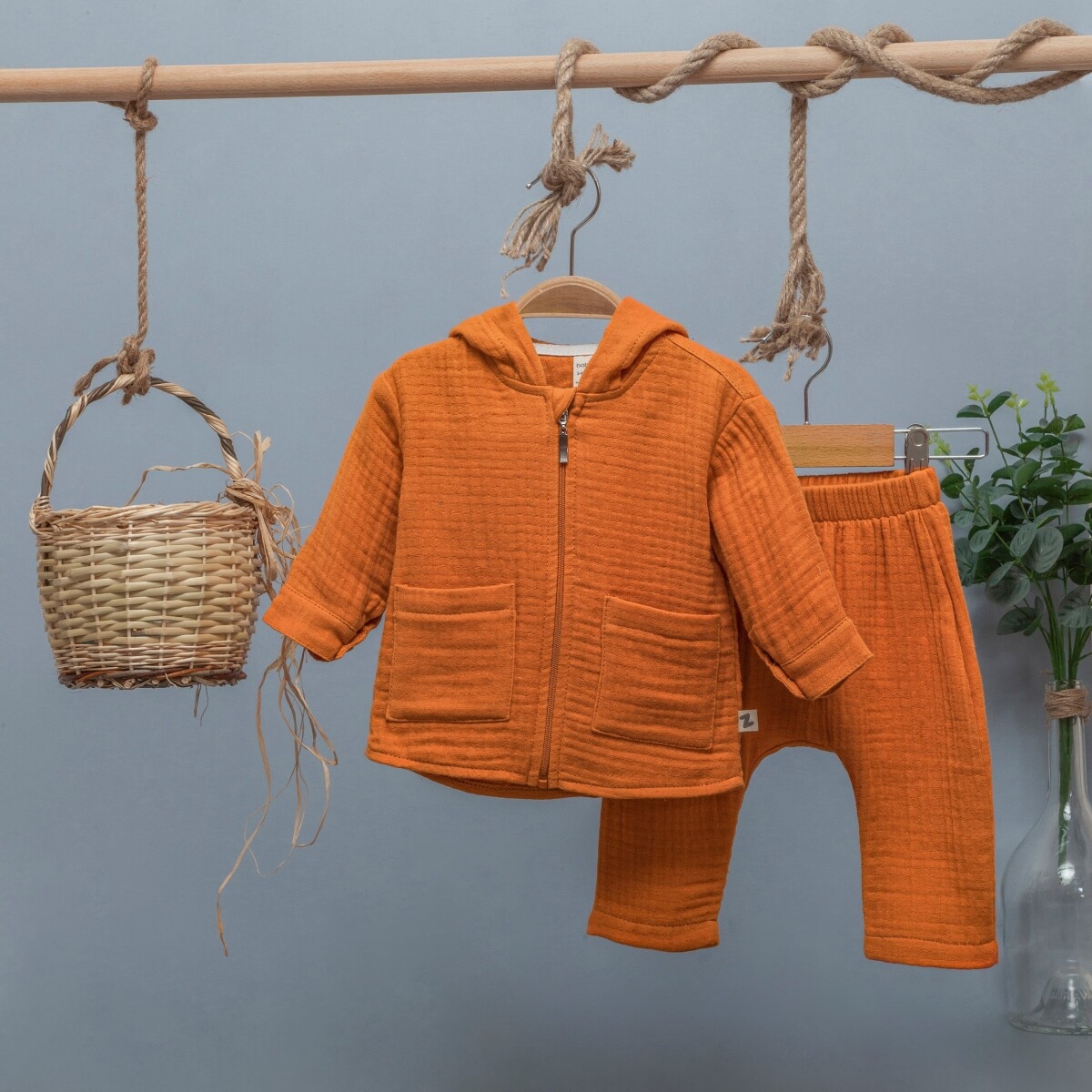 Baby Sets - Toptan Erkek Bebek Kapüşonlu Müslin Hırkalı 2'li Takım 6-24M 1097-4734 - Brand: BabyZ - Kids & Bby Clothes From TheBS Kids Turkey