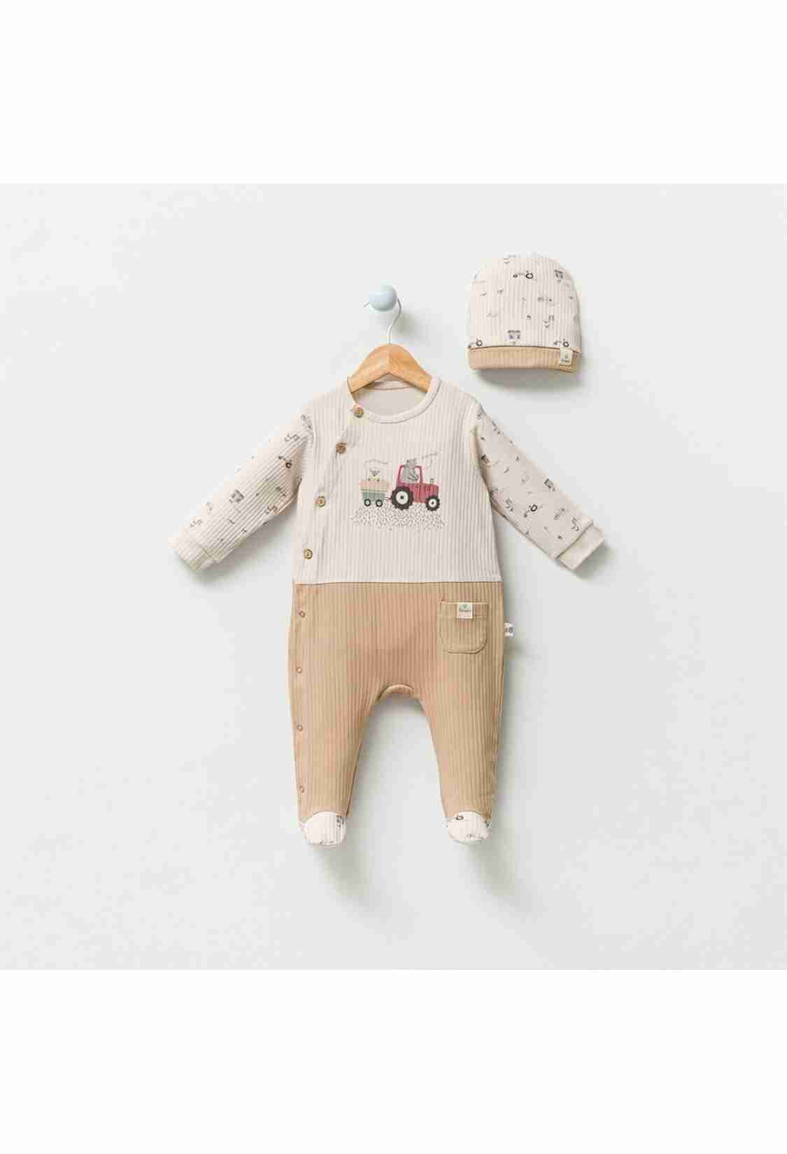 Baby Rompers and Overalls - Toptan Erkek Bebek Şapkalı Tulum 0-9M 2040-3011 - Brand: Bubbles - Kids & Bby Clothes From TheBS Kids Turkey