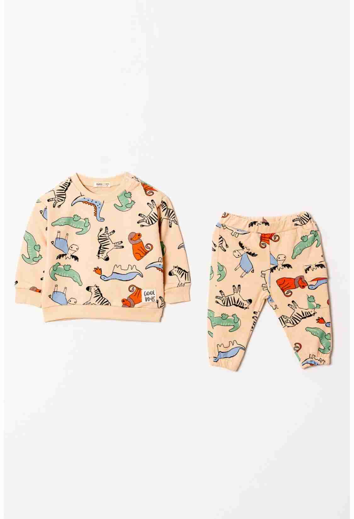 Baby Sets - Toptan Erkek Bebek köpek Baskılı Eşofman Takımı 6-18M 1099-0824 - Brand: Tuffy - Kids & Bby Clothes From TheBS Kids Turkey