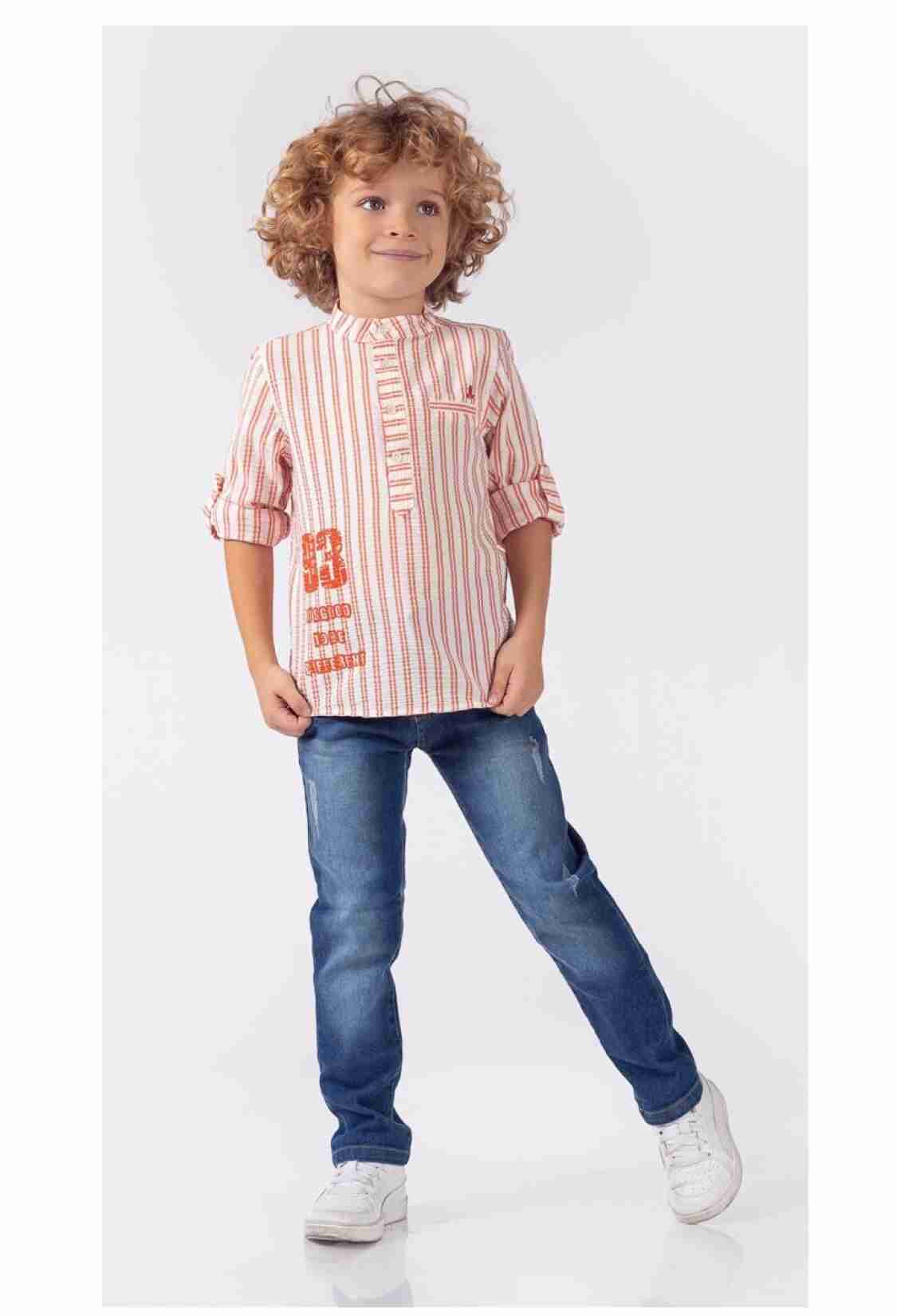 Boys' Sets - Toptan Erkek Çocuk 2'li Gömlek ve Kot Pantolon Takım 5-8Y 1015-9727 - Brand: Lemon - Kids & Bby Clothes From TheBS Kids Turkey