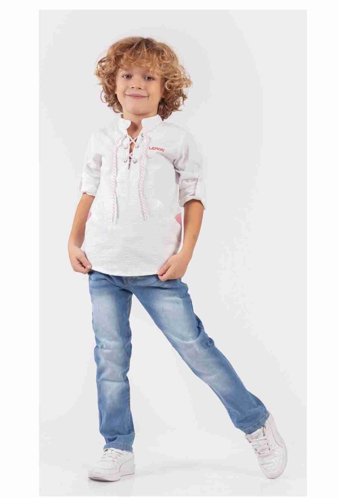 Boys' Sets - Toptan Erkek Çocuk 2'li Gömlek ve Pantolon Takım 1-4Y 1015-9714 - Brand: Lemon - Kids & Bby Clothes From TheBS Kids Turkey