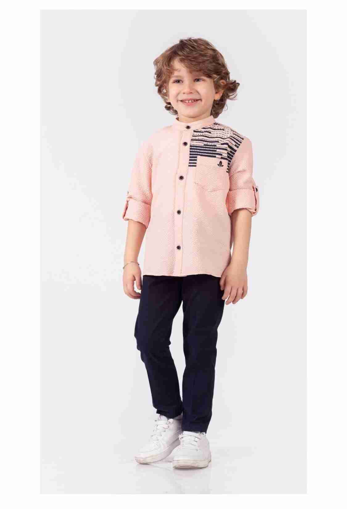 Boys' Sets - Toptan Erkek Çocuk 2'li Gömlek ve Pantolon Takım 1-4Y 1015-9850 - Brand: Lemon - Kids & Bby Clothes From TheBS Kids Turkey
