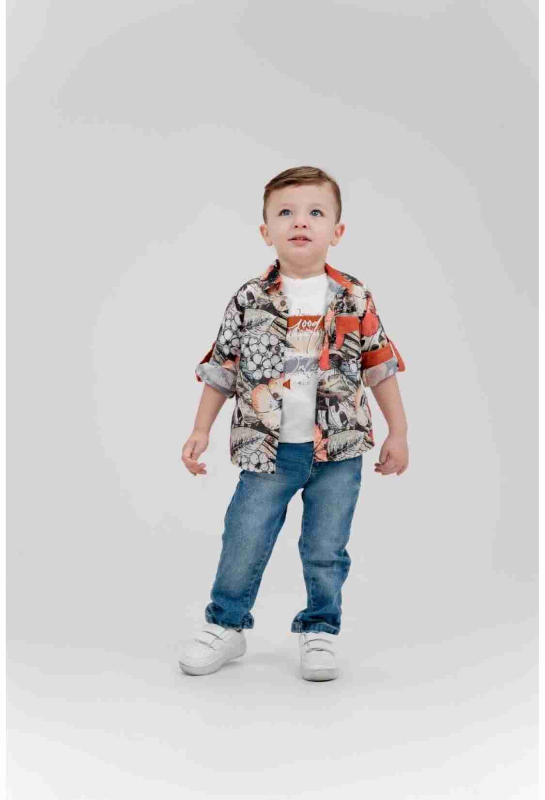 Boys' Sets - Toptan Erkek Çocuk 3' lü Gömlek Pantolon T-shirt Takım 1-4Y 2036-22610 - Brand: Cool Exclusive - Kids & Bby Clothes From TheBS Kids Turkey