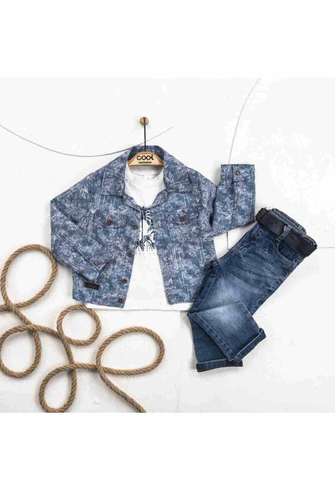 Boys' Sets - Toptan Erkek Çocuk 3' lü Gömlek T-shirt Pantolon Takım 1-4Y 2036-22708 - Brand: Cool Exclusive - Kids & Bby Clothes From TheBS Kids Turkey