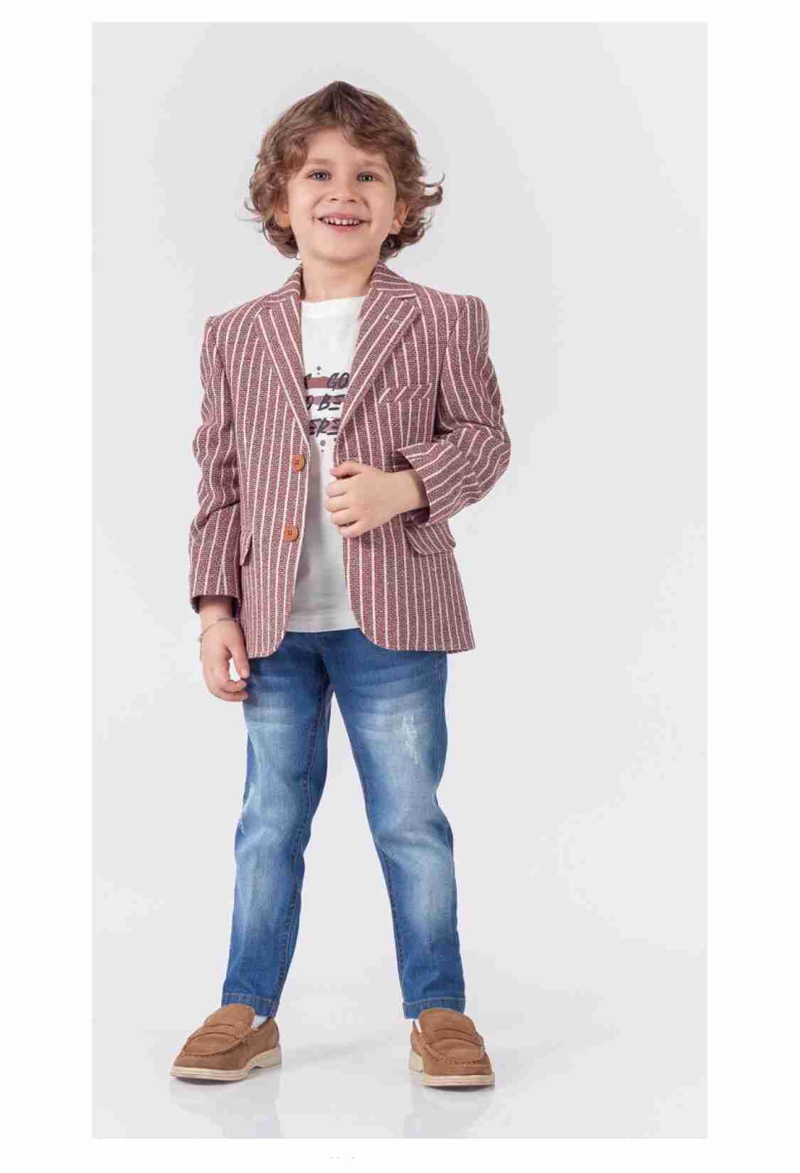 Boys' Sets - Toptan Erkek Çocuk 3'lü Ceket Tişört ve Kot Pantolon Takım 1-4Y 1015-9816 - Brand: Lemon - Kids & Bby Clothes From TheBS Kids Turkey