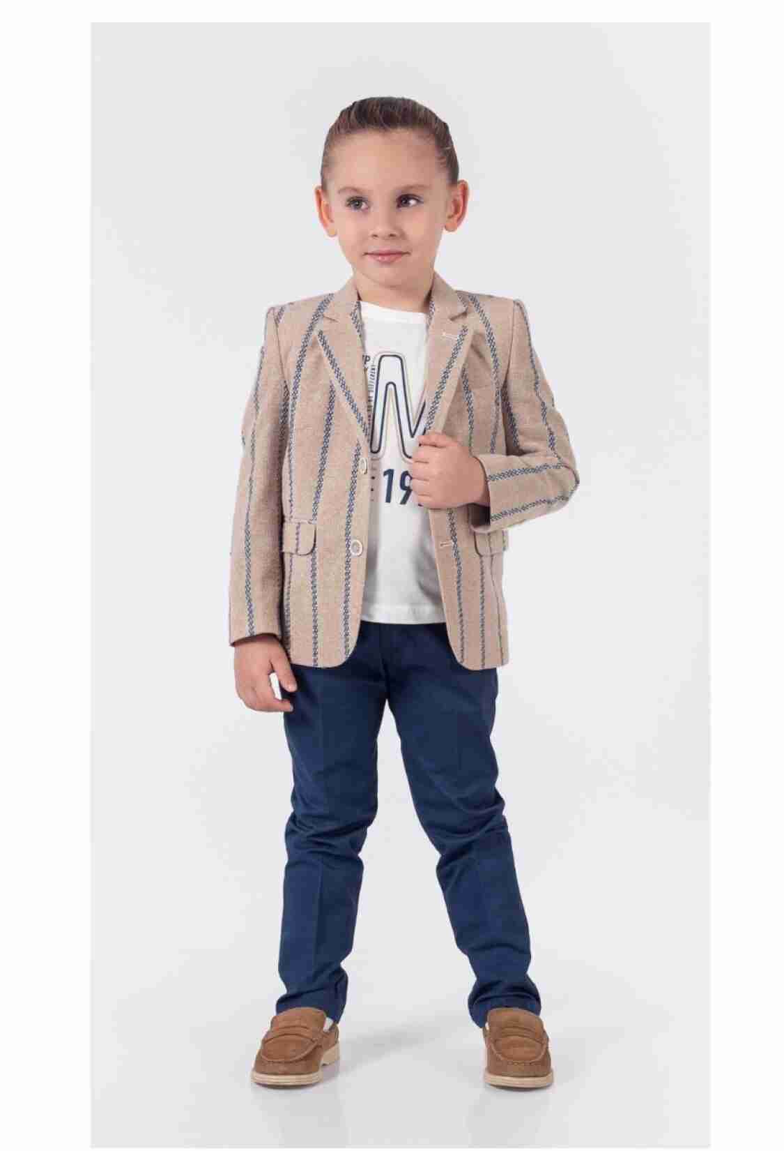 Boys' Sets - Toptan Erkek Çocuk 3'lü Ceket Tişört ve Pantolon Takım 5-8Y 1015-9823 - Brand: Lemon - Kids & Bby Clothes From TheBS Kids Turkey