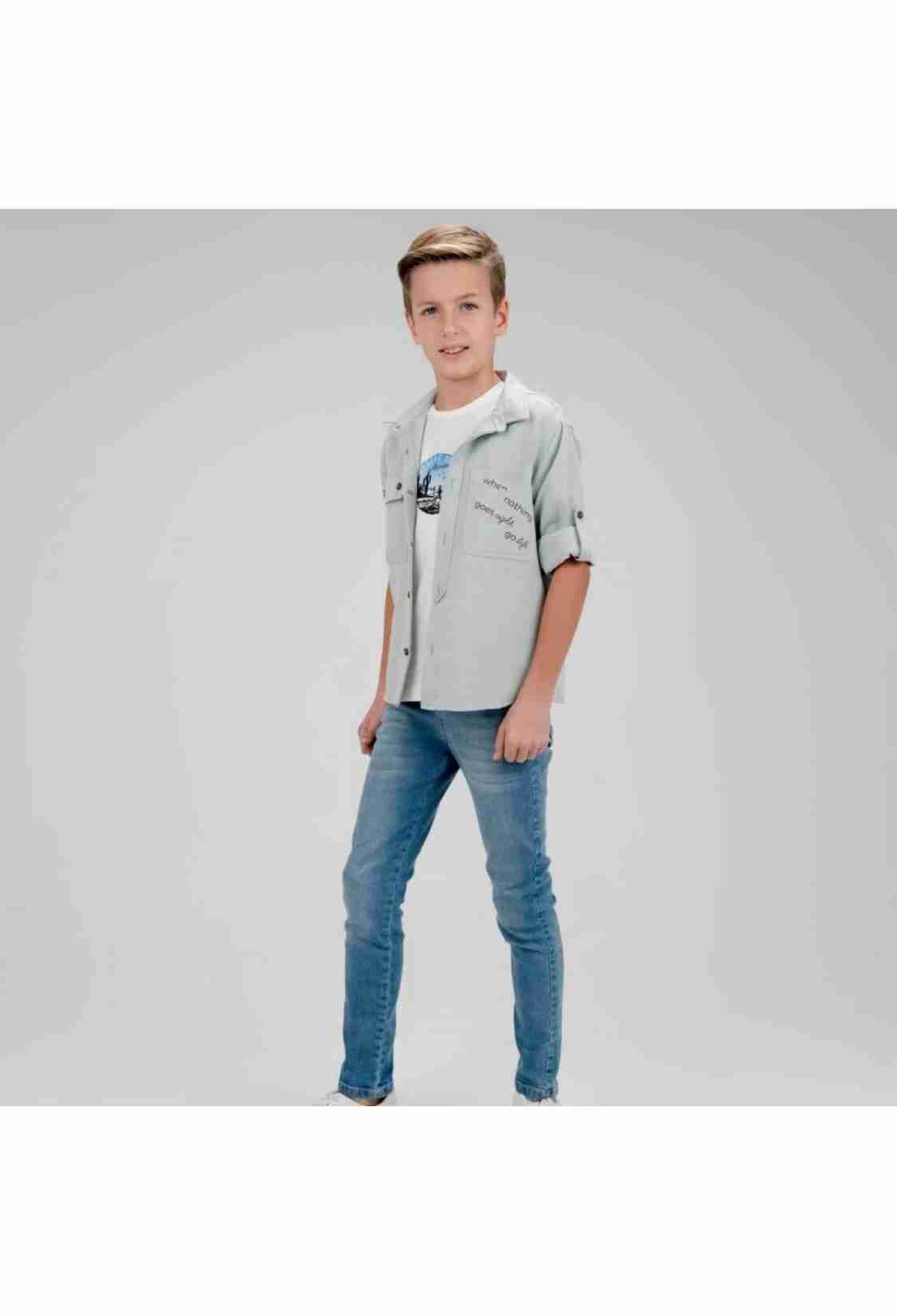 Boys' Sets - Toptan Erkek Çocuk 3'lü Gömlek, Tişört ve Kot Pantolon Takım 9-12Y 2036-10104 - Brand: Cool Exclusive - Kids & Bby Clothes From TheBS Kids Turkey