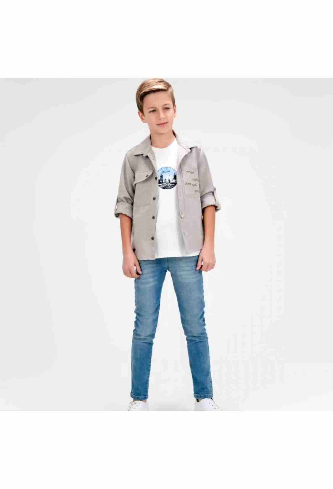 Boys' Sets - Toptan Erkek Çocuk 3'lü Gömlek, Tişört ve Kot Pantolon Takım 9-12Y 2036-10104 - Brand: Cool Exclusive - Kids & Bby Clothes From TheBS Kids Turkey