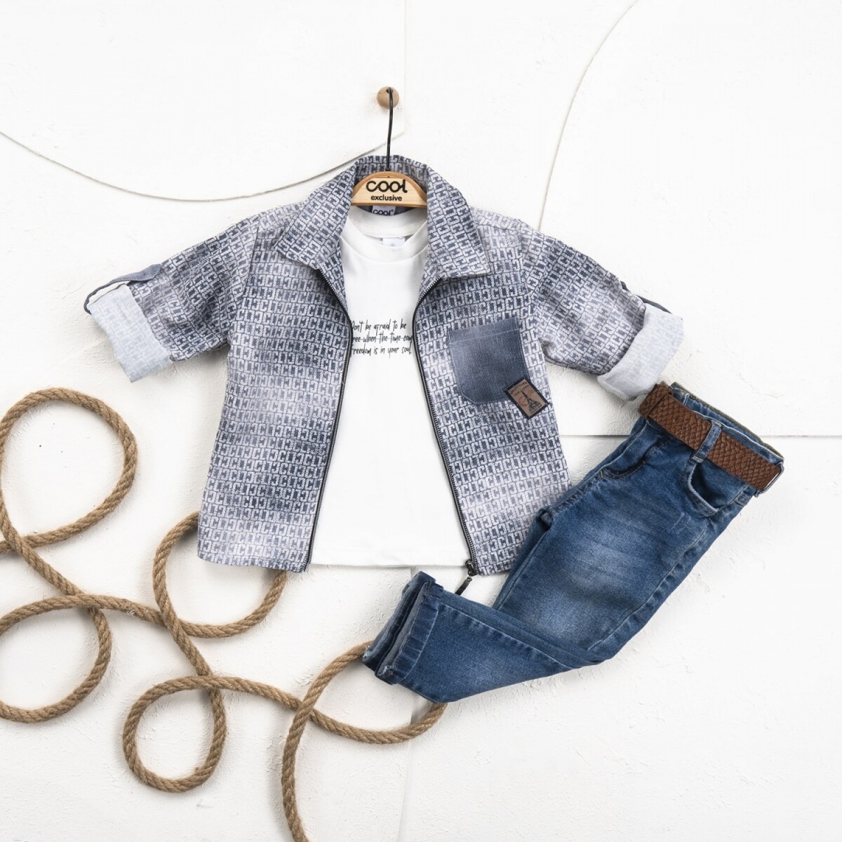 Boys' Sets - Toptan Erkek Çocuk 3'lü Gömlek, Tshört ve Pantolon Takım 1-4Y 2036-22672 - Brand: Cool Exclusive - Kids & Bby Clothes From TheBS Kids Turkey