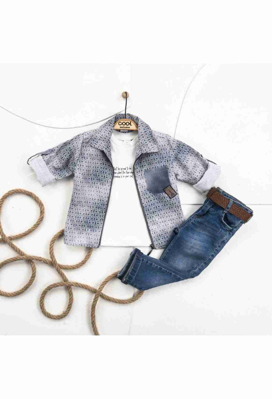 Boys' Sets - Toptan Erkek Çocuk 3'lü Gömlek, Tshört ve Pantolon Takım 1-4Y 2036-22672 - Brand: Cool Exclusive - Kids & Bby Clothes From TheBS Kids Turkey