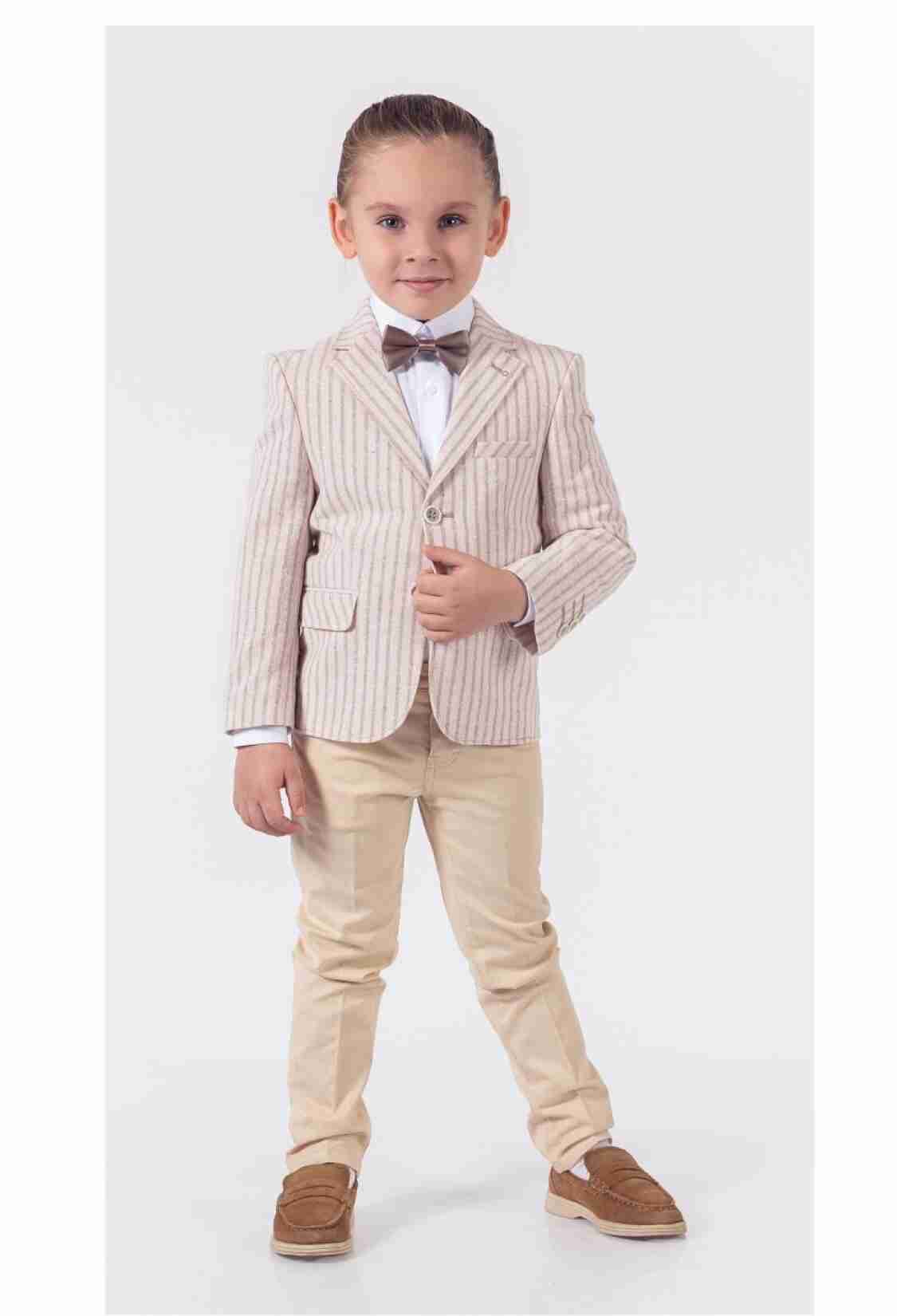 Boy's Suit - Toptan Erkek Çocuk 4'lü Ceket Gömlek Pantolon ve Papyon Takım 1-4Y 1015-9818 - Brand: Lemon - Kids & Bby Clothes From TheBS Kids Turkey