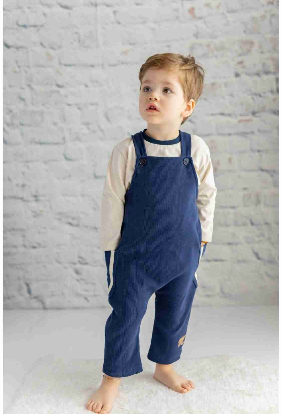 Boy's Jumpsuit - Toptan Erkek Çocuk Kaşkorse Cep Detaylı Salopet 2-7Y 1070-232M3ANS41 - Brand: Zeyland - Kids & Bby Clothes From TheBS Kids Turkey