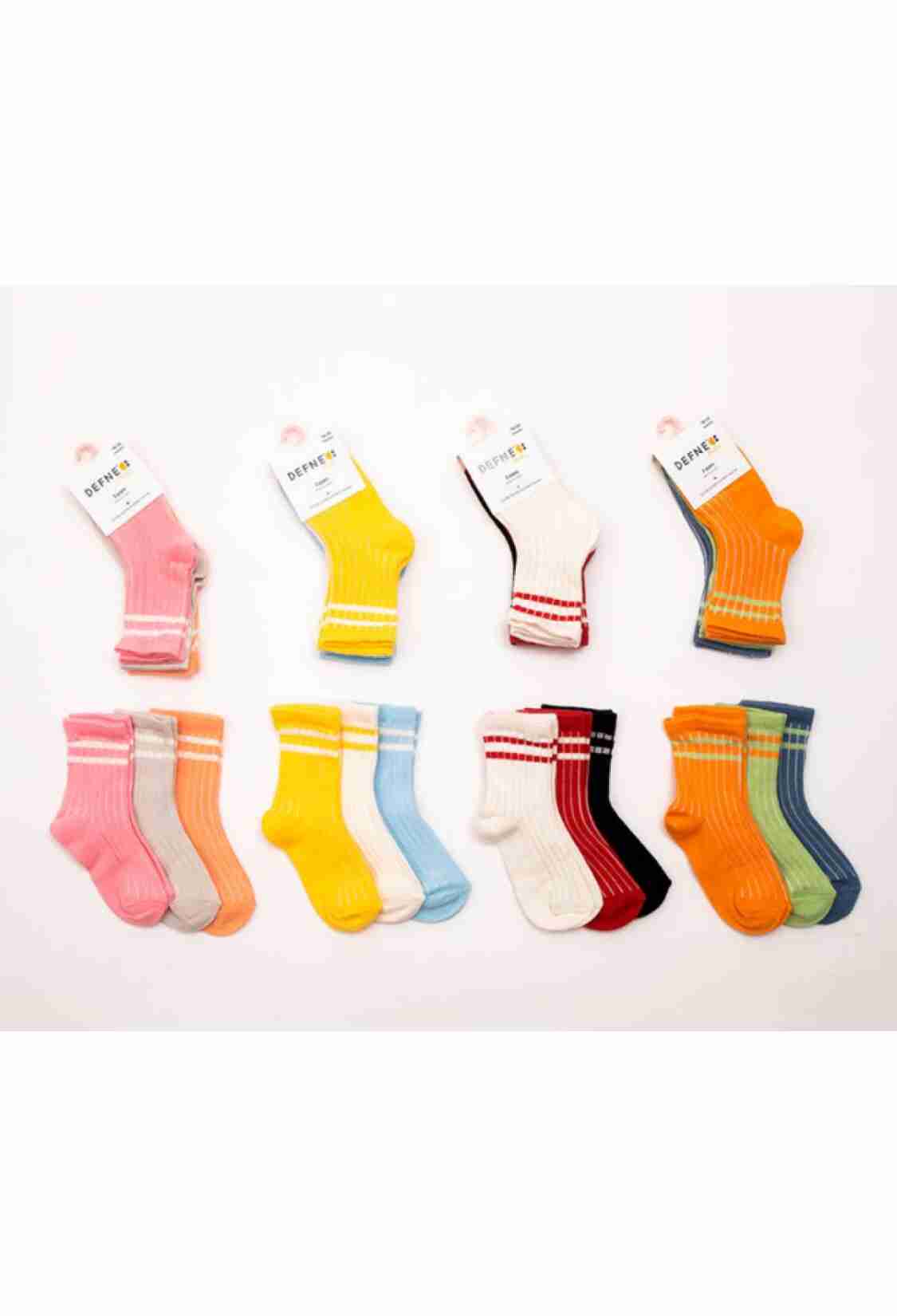 Underwear - Socks - Pajamas - Toptan Kız Bebek 24 Çift Çorap 1064-DFN3-K021-22(18-24) - Brand: Defne - Kids & Bby Clothes From TheBS Kids Turkey