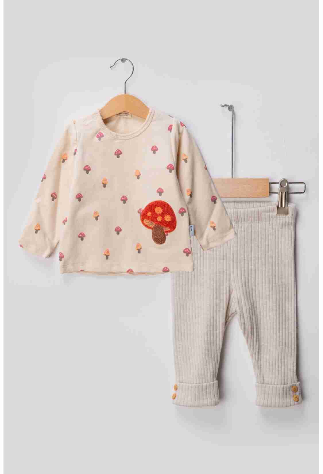 Baby Sets - Toptan Kız Bebek 2'li Desenli Eşofman Takımı 6-18M 1099-01002 - Brand: Tuffy - Kids & Bby Clothes From TheBS Kids Turkey