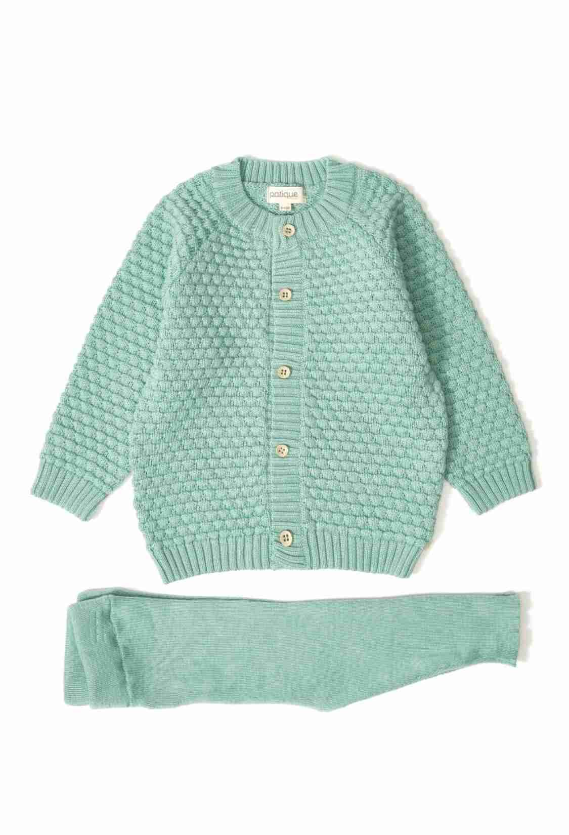 Baby Sets - Toptan Kız Bebek 2'li Hırka ve Pantolon Takımı Organik Pamuk 12-36M 1061 - 121061 - Brand: Uludağ Triko - Kids & Bby Clothes From TheBS Kids Turkey