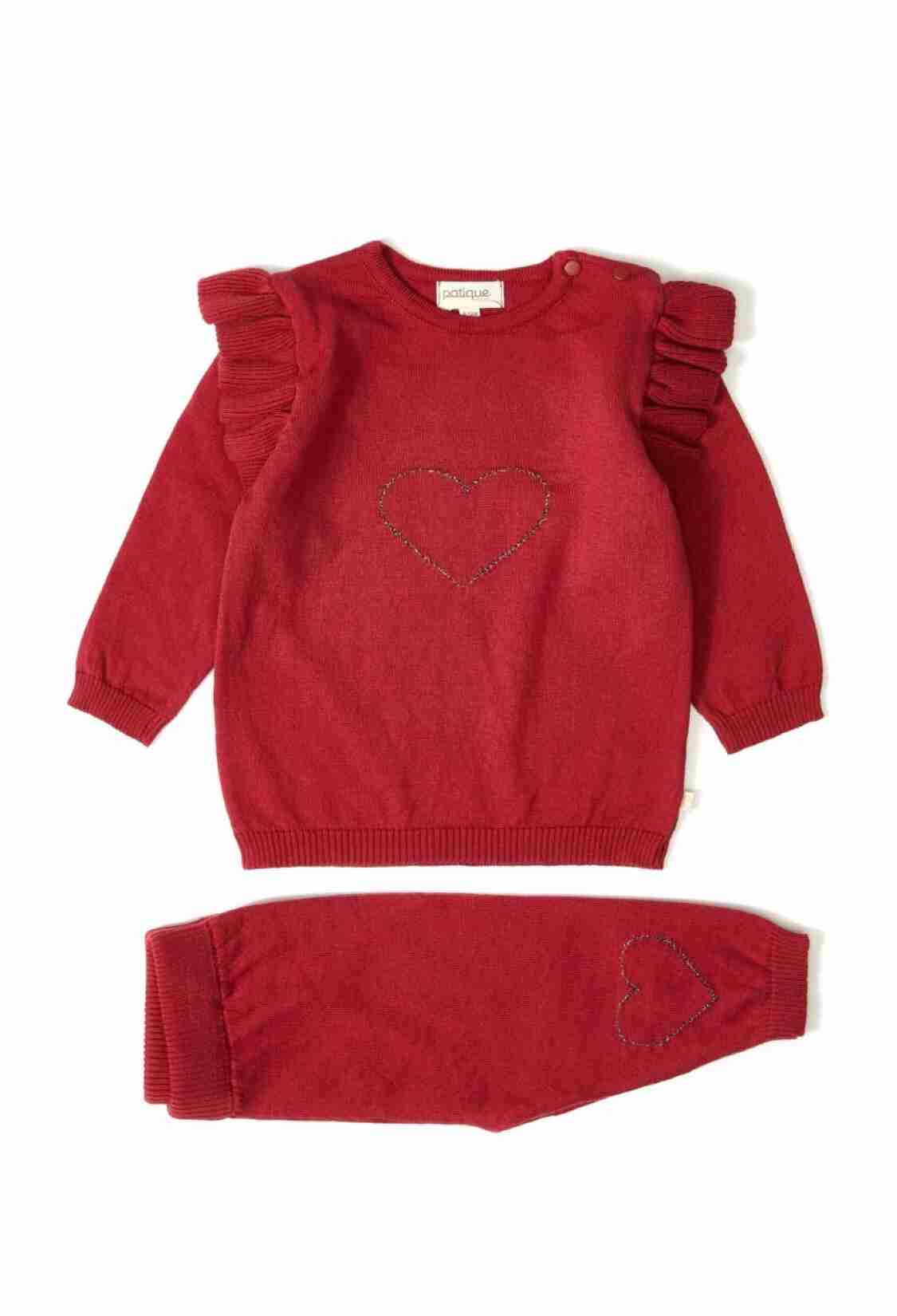 Baby Sets - Toptan Kız Bebek 2'li Kazak ve Pantolon Takımı Organik Pamuk 12-36M 1061 - 121035 - Brand: Uludağ Triko - Kids & Bby Clothes From TheBS Kids Turkey