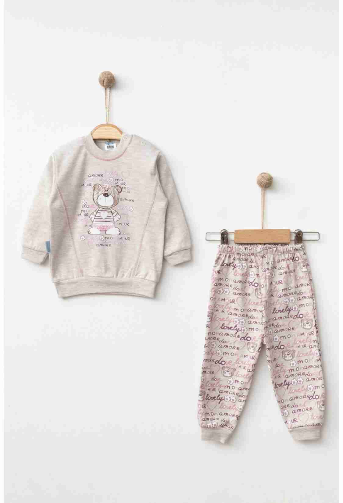 Baby Sets - Toptan Kız Bebek 2'li Pijama Takımı 9-18M 2017-1829 - Brand: Hoppidik - Kids & Bby Clothes From TheBS Kids Turkey