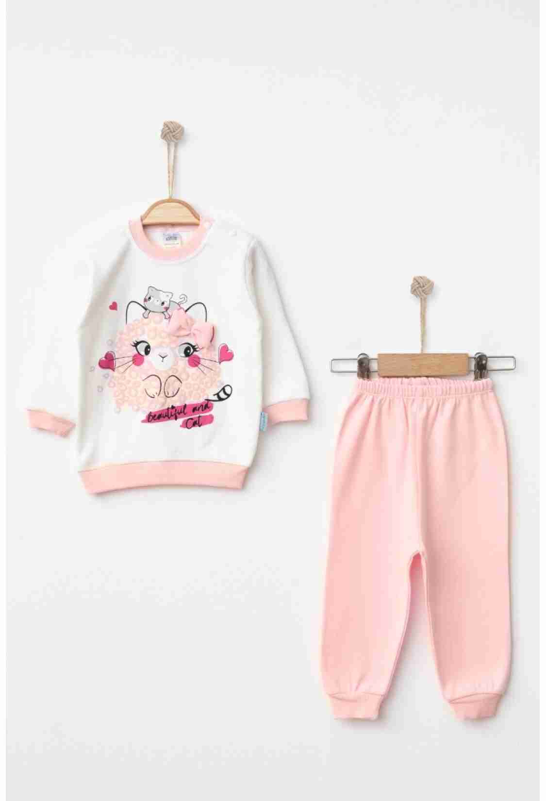 Baby Sets - Toptan Kız Bebek 2'li Pijama Takımı 9-18M 2017-2338 - Brand: Hoppidik - Kids & Bby Clothes From TheBS Kids Turkey