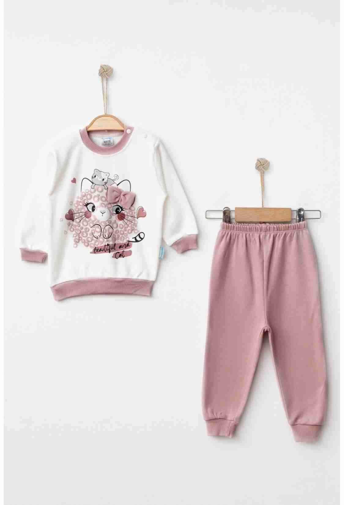 Baby Sets - Toptan Kız Bebek 2'li Pijama Takımı 9-18M 2017-2338 - Brand: Hoppidik - Kids & Bby Clothes From TheBS Kids Turkey