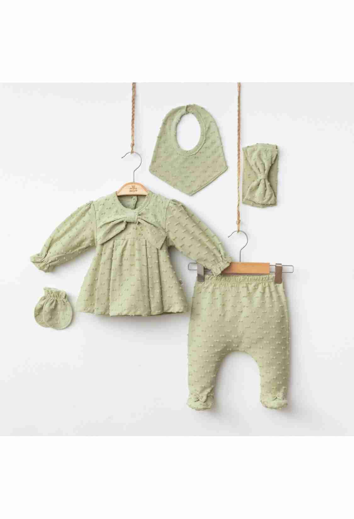 Newborn - Toptan Kız Bebek 5'li Zıbın Seti 0-3M 2014-7065 - Brand: Minizeyn - Kids & Bby Clothes From TheBS Kids Turkey