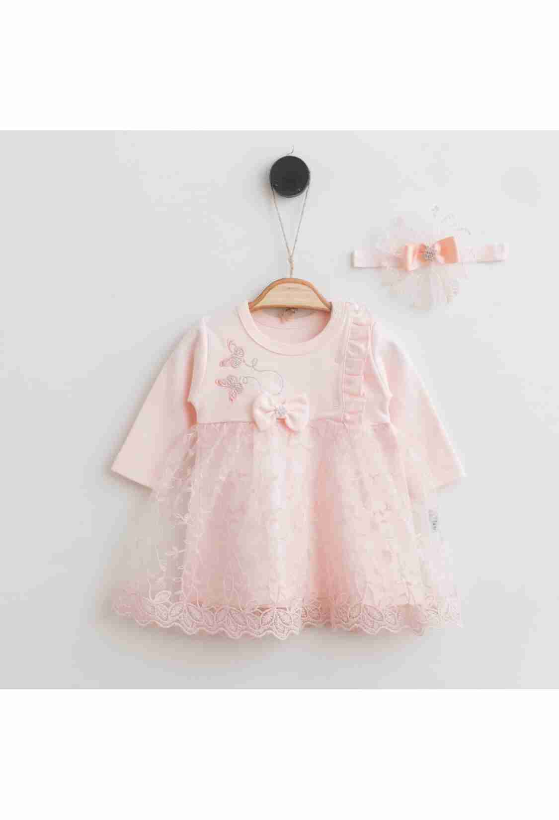 Baby Dress - Toptan Kız Bebek Bandanalı Elbise 0-12M 2019-2163 - Brand: Miniborn - Kids & Bby Clothes From TheBS Kids Turkey