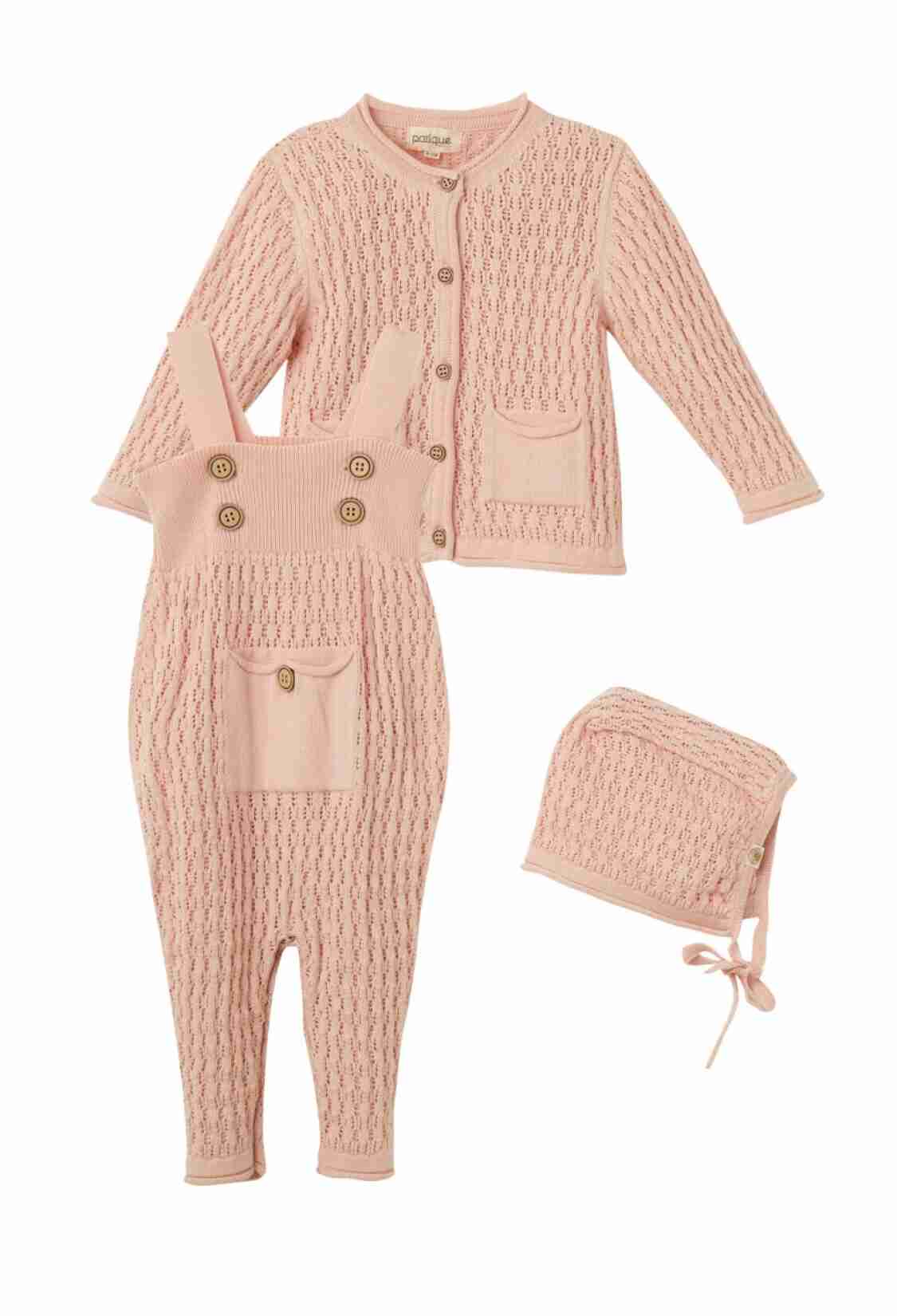 Baby Sets - Toptan Kız Bebek Organik Pamuk 3'lü Takım 3-18 1061-21140 - Brand: Uludağ Triko - Kids & Bby Clothes From TheBS Kids Turkey