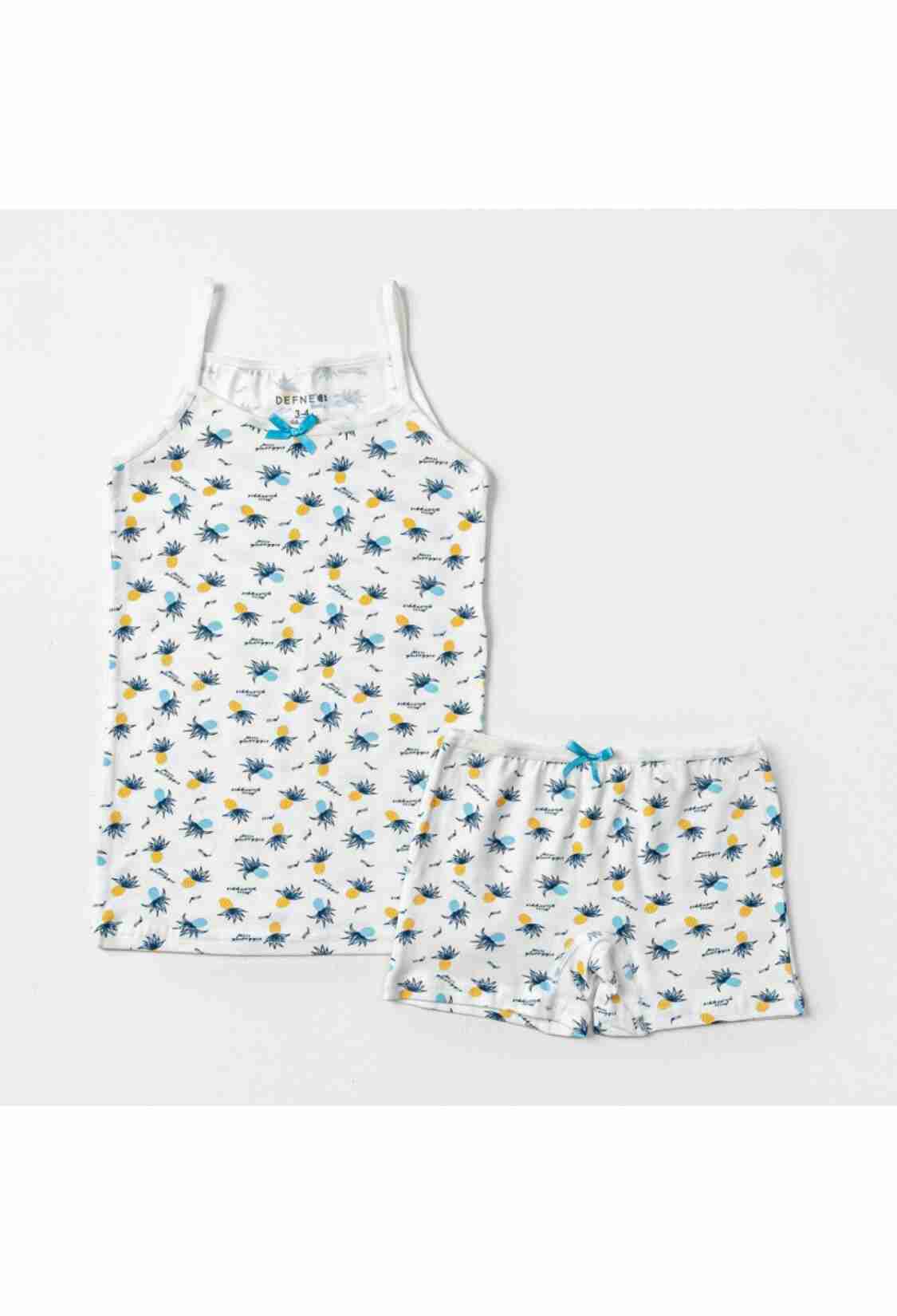 Girls' Socks & Underwear - Toptan Kız Çocuk 2'li Atlet ve Boxer Set 2-10Y 1064-DFN-TK027-23 - Brand: Defne - Kids & Bby Clothes From TheBS Kids Turkey