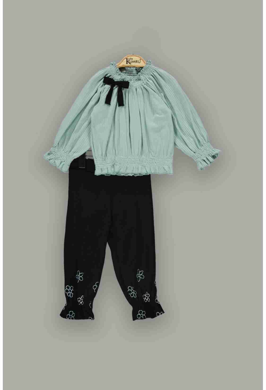 Girls' Tops - Toptan Kız Çocuk 2'li Bluz ve Pantolon Takım 2-5Y 1075-3905 - Brand: Kumru Bebe - Kids & Bby Clothes From TheBS Kids Turkey