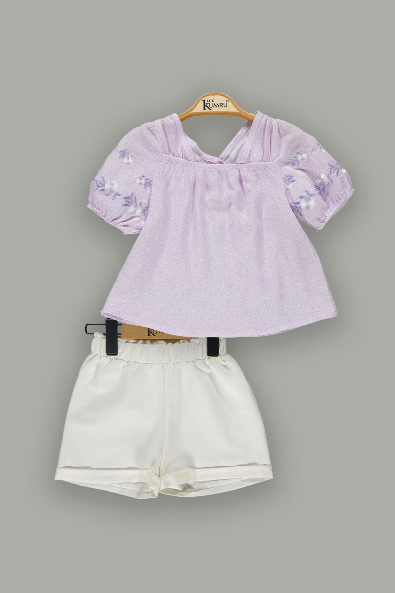 Girls' Tops - Toptan Kız Çocuk 2'li Bluz ve Şort Takım 2-5Y 1075-3655 - Brand: Kumru Bebe - Kids & Bby Clothes From TheBS Kids Turkey