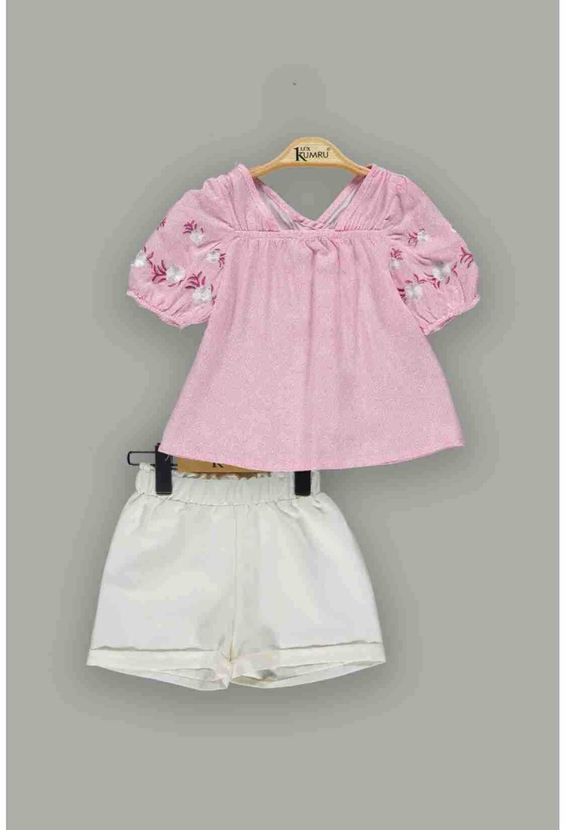 Girls' Tops - Toptan Kız Çocuk 2'li Bluz ve Şort Takım 2-5Y 1075-3655 - Brand: Kumru Bebe - Kids & Bby Clothes From TheBS Kids Turkey