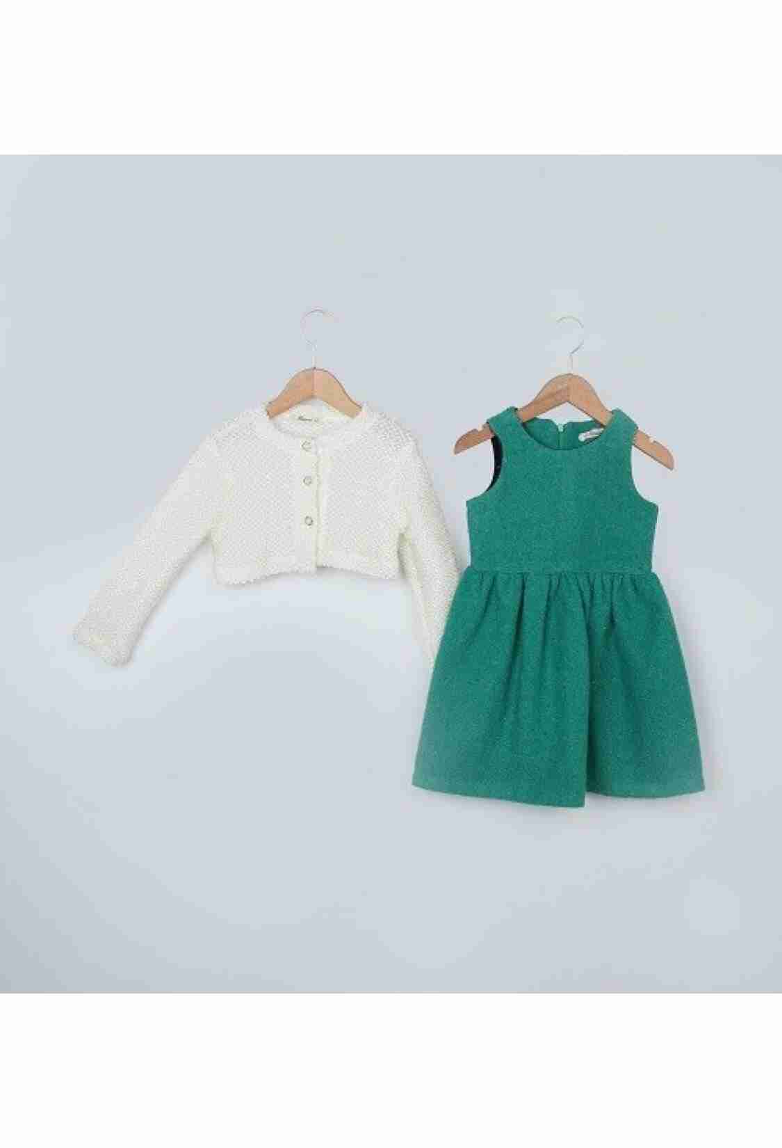 Girl's Dress - Toptan Kız Çocuk 2'li Bolero ve Elbise Takım 3-6Y 1016-23250 - Brand: Büşra Bebe - Kids & Bby Clothes From TheBS Kids Turkey