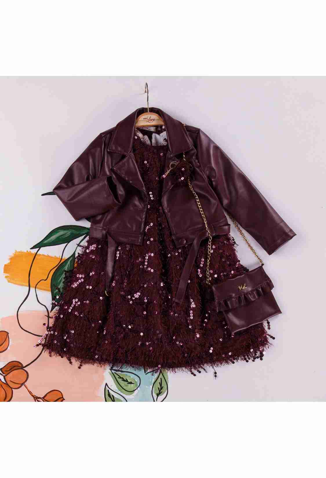 Girl's Dress - Toptan Kız Çocuk 2'li Çantalı Ceket ve Elbise Takım 2-6Y 1055-5221 - Brand: Miss Lore - Kids & Bby Clothes From TheBS Kids Turkey