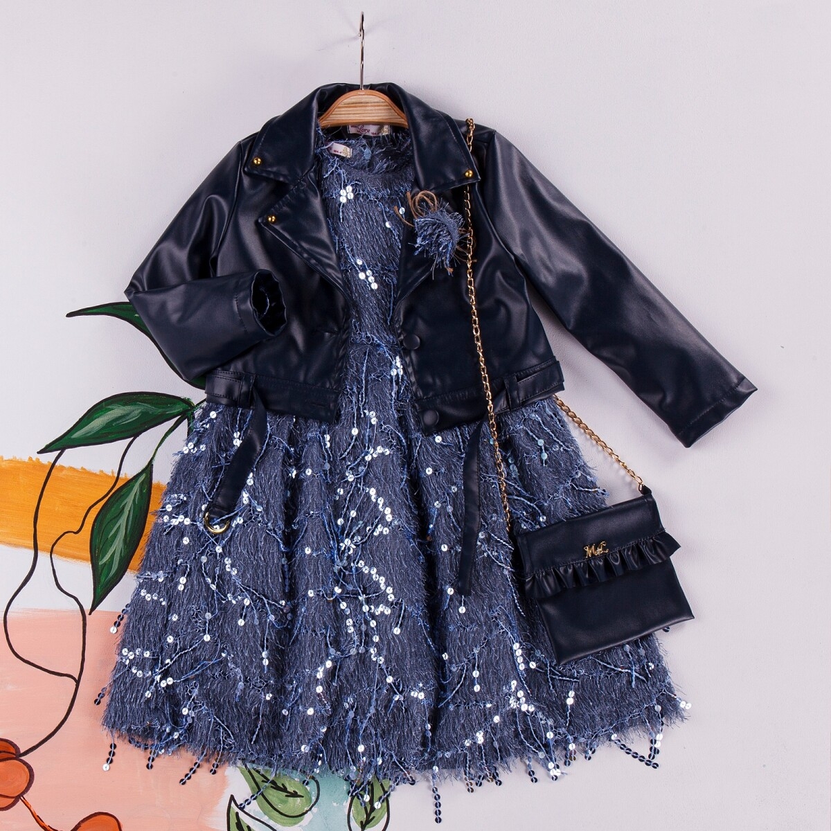 Girl’s Dress – Toptan Kız Çocuk 2’li Çantalı Ceket ve Elbise Takım 2-6Y 1055-5221 – Brand: Miss Lore – Kids & Bby Clothes From TheBS Kids Turkey