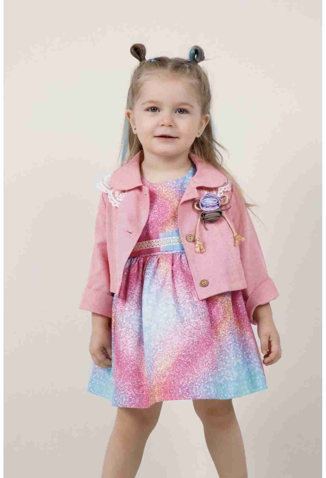 Girl's Dress - Toptan Kız Çocuk 2'li Ceket ve Elbise Takım 2-6Y 1055-5528 - Brand: Miss Lore - Kids & Bby Clothes From TheBS Kids Turkey