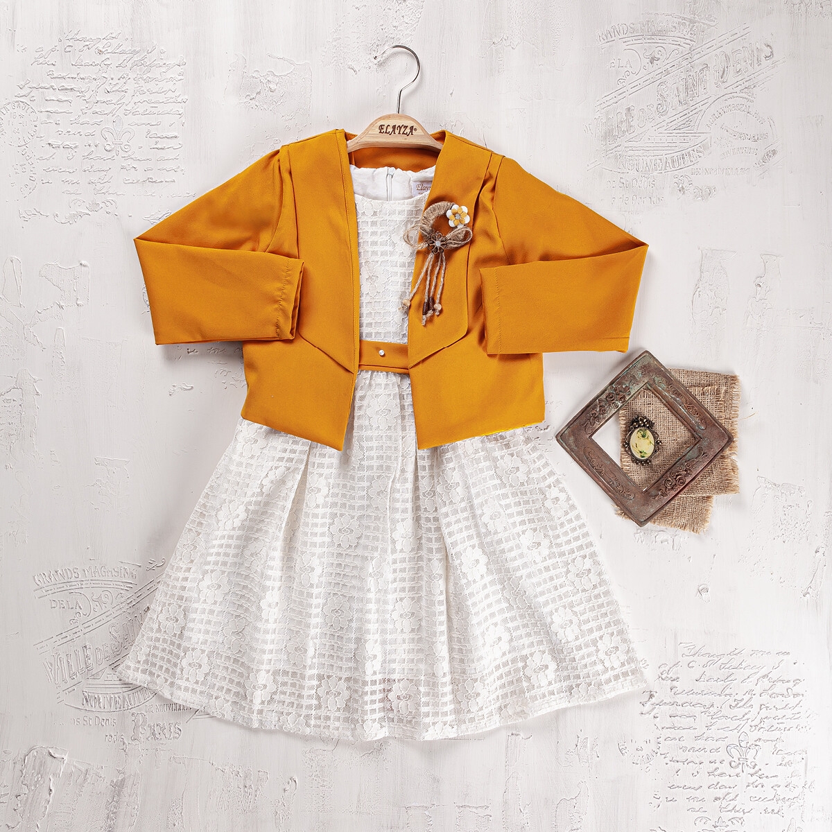 Girls' Suits - Toptan Kız Çocuk 2'li Ceket ve Elbise Takımı 5-8Y 2023-2258 - Brand: Elayza - Kids & Bby Clothes From TheBS Kids Turkey