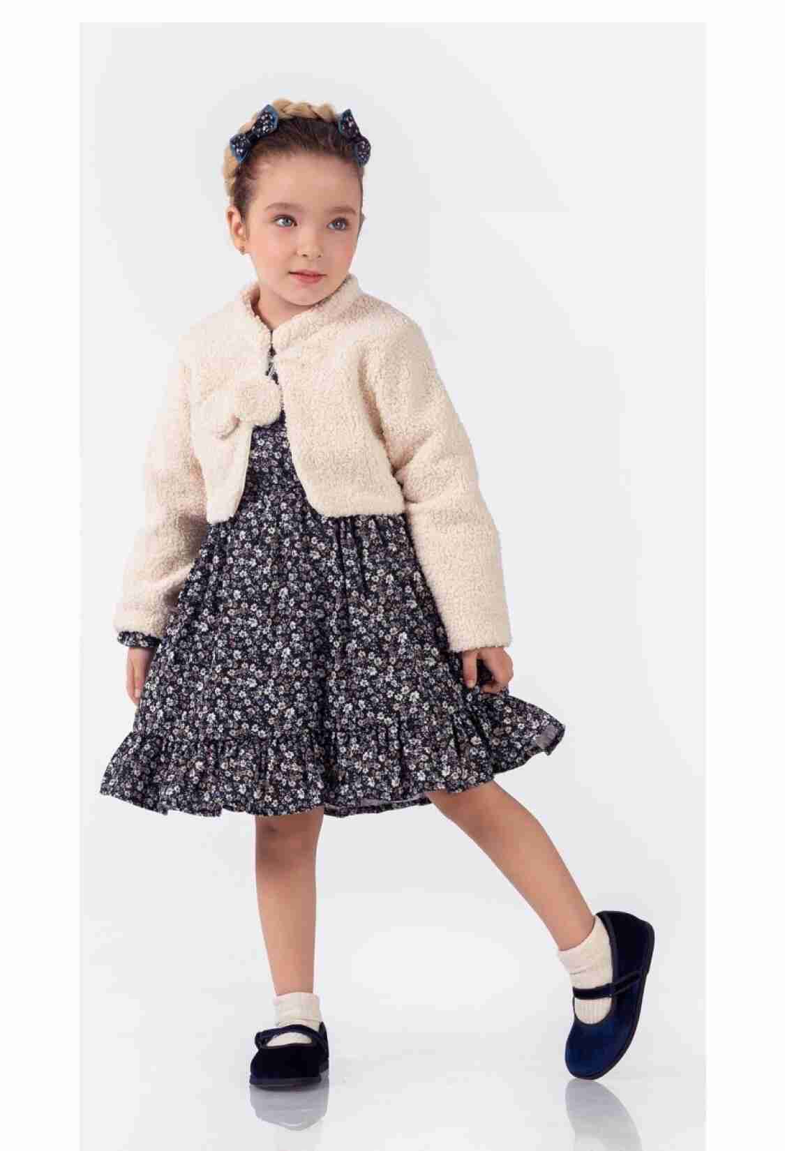 Girls' Suits - Toptan Kız Çocuk 2'li Elbise ve Ceket Takımı 2-5 Yaş 2023-2281 - Brand: Elayza - Kids & Bby Clothes From TheBS Kids Turkey
