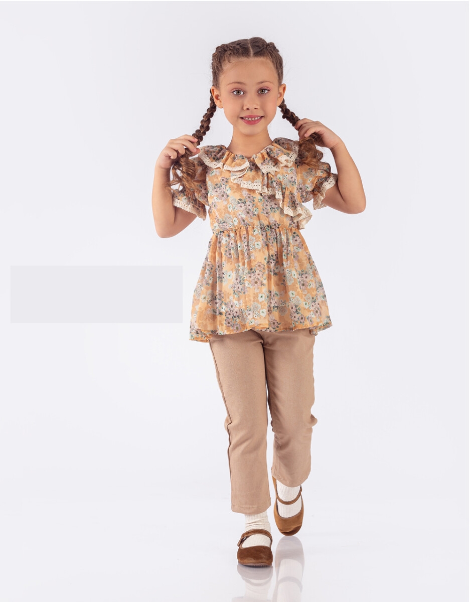 Girls’ Suits – Toptan Kız Çocuk 2’li Elbise ve Pantolon Takımı 9-12Y 2023-2245 – Brand: Elayza – Kids & Bby Clothes From TheBS Kids Turkey