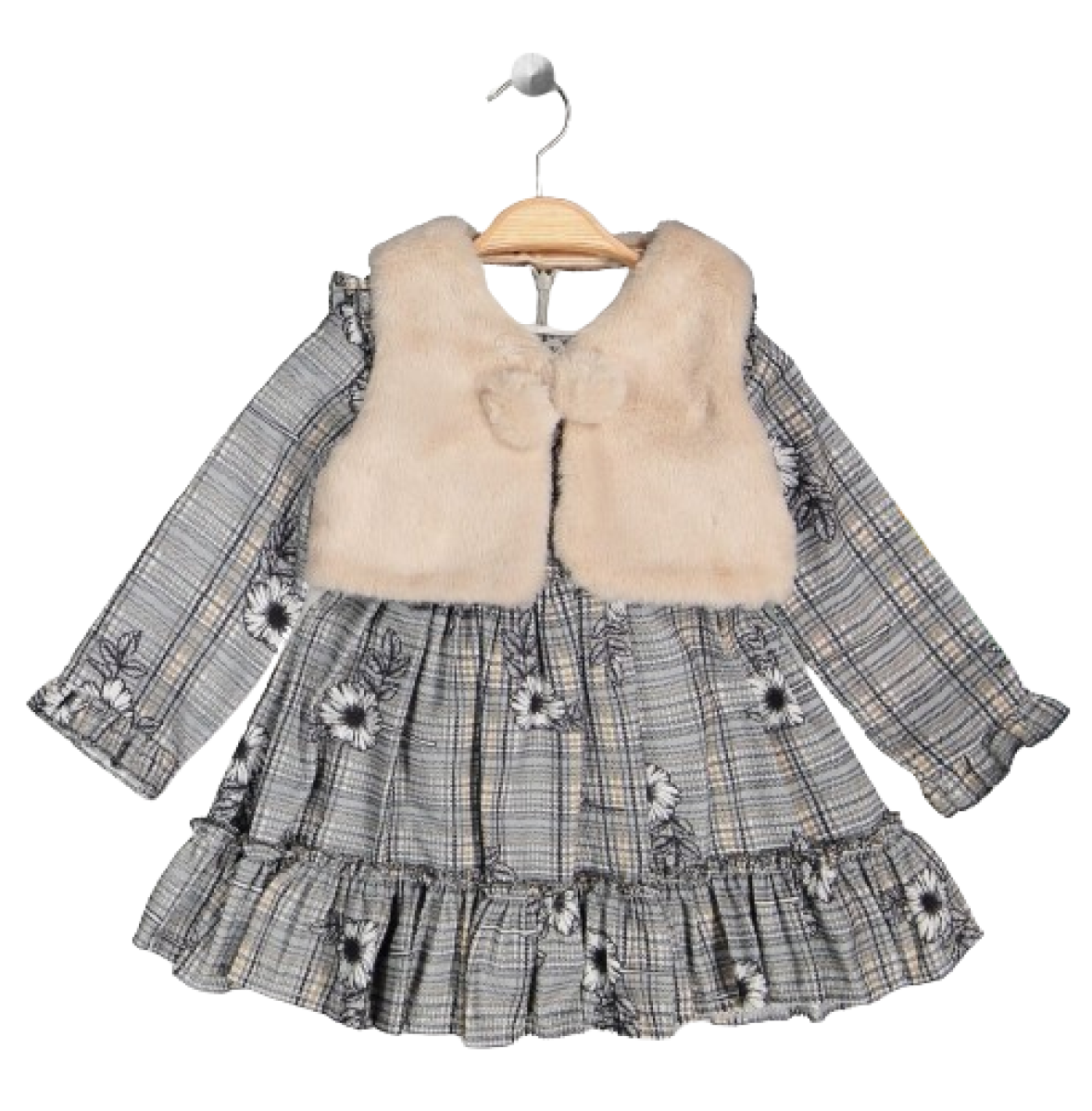 Girls’ Suits – Toptan Kız Çocuk 2’li Elbise ve Yelek Takımı 2-5Y 2023-2298 – Brand: Elayza – Kids & Bby Clothes From TheBS Kids Turkey