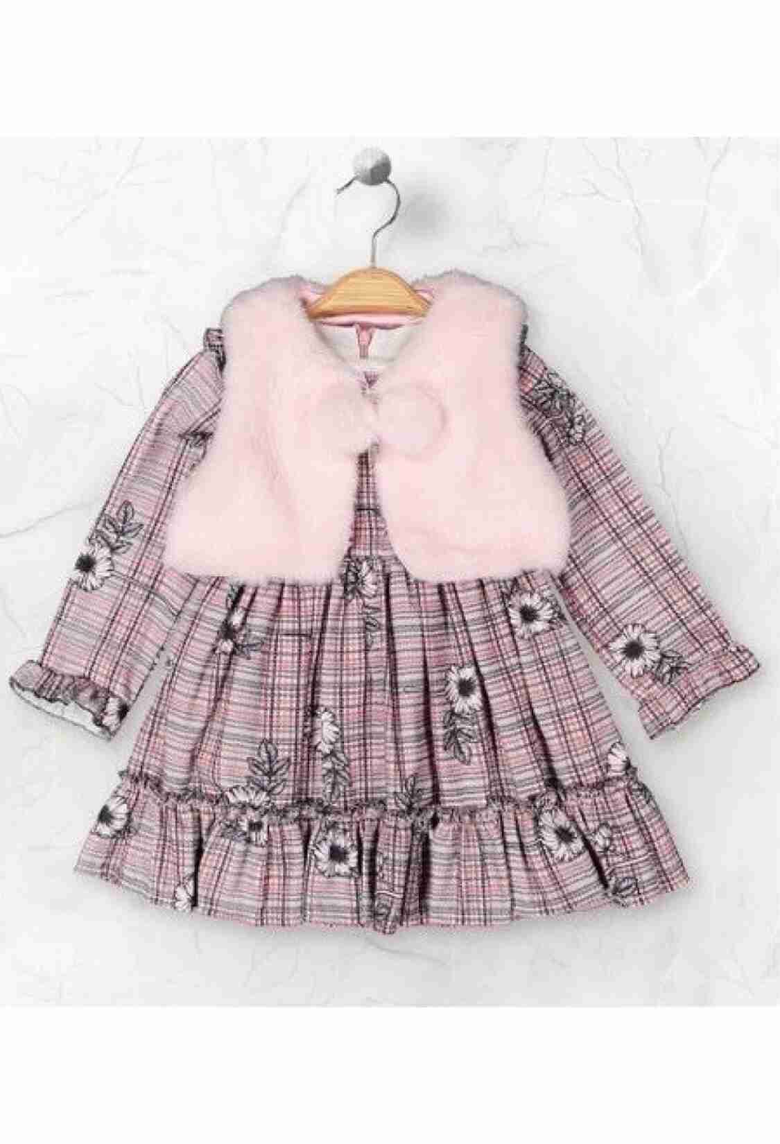 Girls' Suits - Toptan Kız Çocuk 2'li Elbise ve Yelek Takımı 2-5Y 2023-2298 - Brand: Elayza - Kids & Bby Clothes From TheBS Kids Turkey