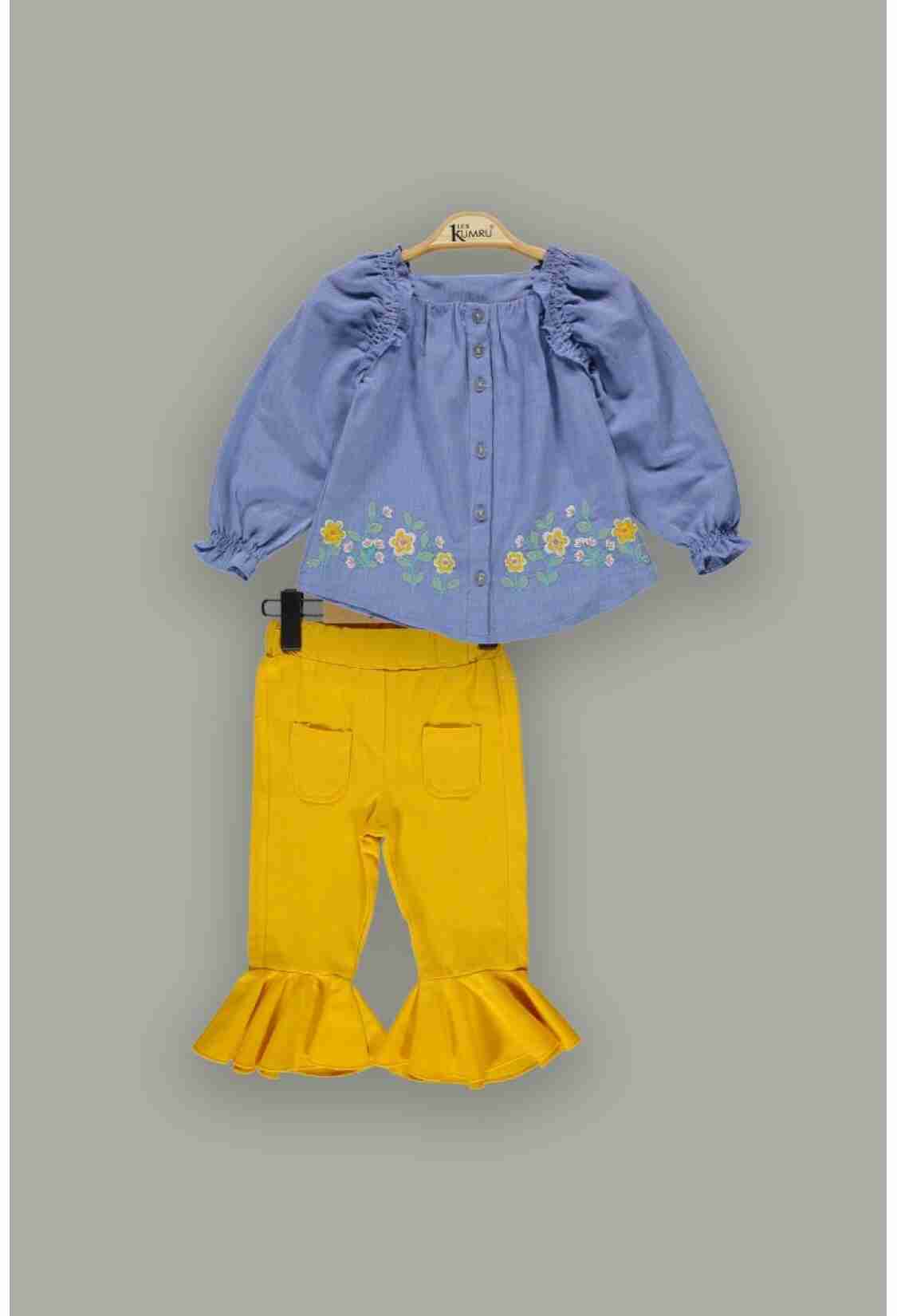 Girls' Suits - Toptan Kız Çocuk 2'li Gömlek ve Pantolon Takımı 2-5Y 1075-3835 - Brand: Kumru Bebe - Kids & Bby Clothes From TheBS Kids Turkey