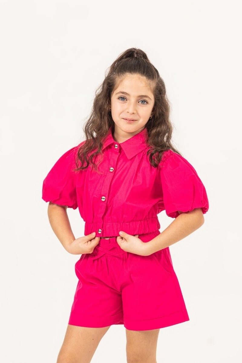 Girls' Suits - Toptan Kız Çocuk 2'li Gömlek ve Şort Takım 7-10Y 1016-24130 - Brand: Büşra Bebe - Kids & Bby Clothes From TheBS Kids Turkey