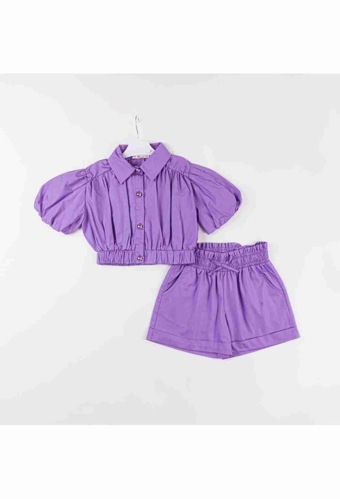 Girls' Suits - Toptan Kız Çocuk 2'li Gömlek ve Şort Takım 7-10Y 1016-24130 - Brand: Büşra Bebe - Kids & Bby Clothes From TheBS Kids Turkey