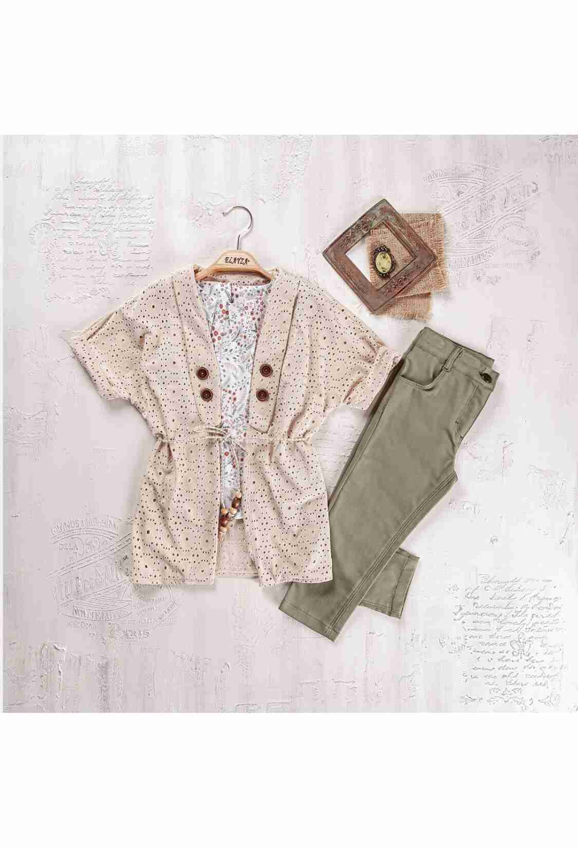 Girls' Suits - Toptan Kız Çocuk 3'lü Bluz, Hırka ve Pantolon Takım 9-12Y 2023-2264 - Brand: Elayza - Kids & Bby Clothes From TheBS Kids Turkey