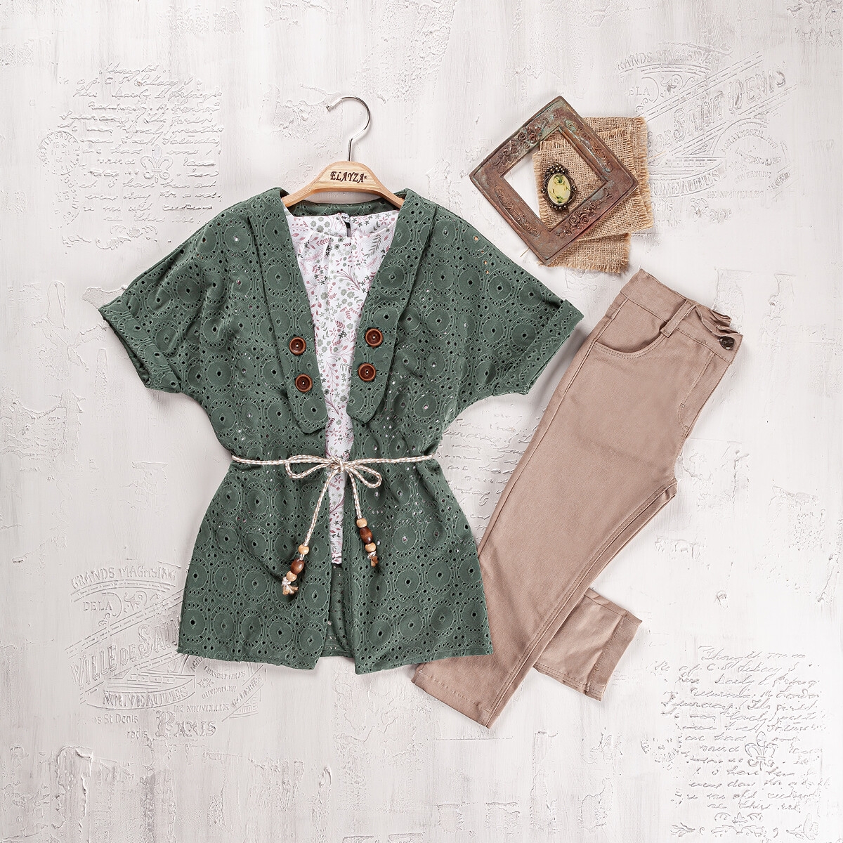 Girls' Suits - Toptan Kız Çocuk 3'lü Bluz, Hırka ve Pantolon Takım 9-12Y 2023-2264 - Brand: Elayza - Kids & Bby Clothes From TheBS Kids Turkey