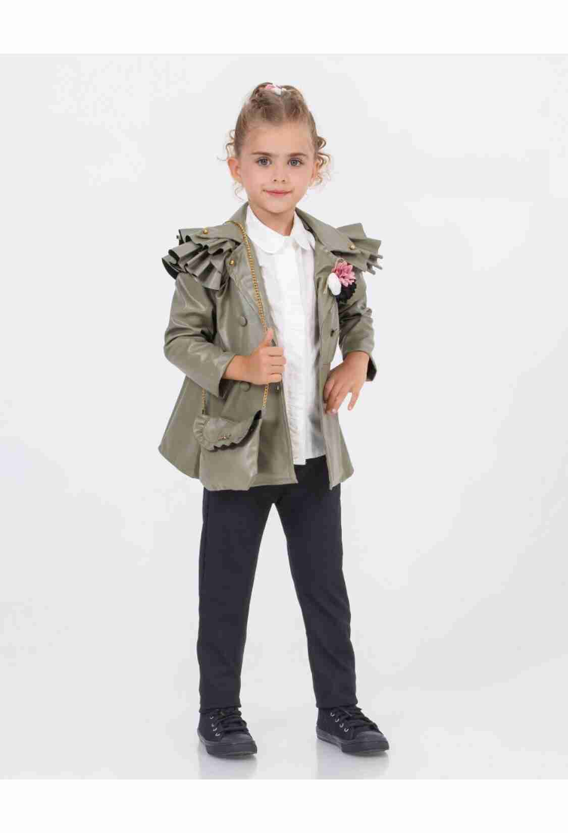 Girls' Suits - Toptan Kız Çocuk 3'lü Çantalı Ceket, Gömlek ve Pantolon Takım 2-6Y 1055-5200 - Brand: Miss Lore - Kids & Bby Clothes From TheBS Kids Turkey