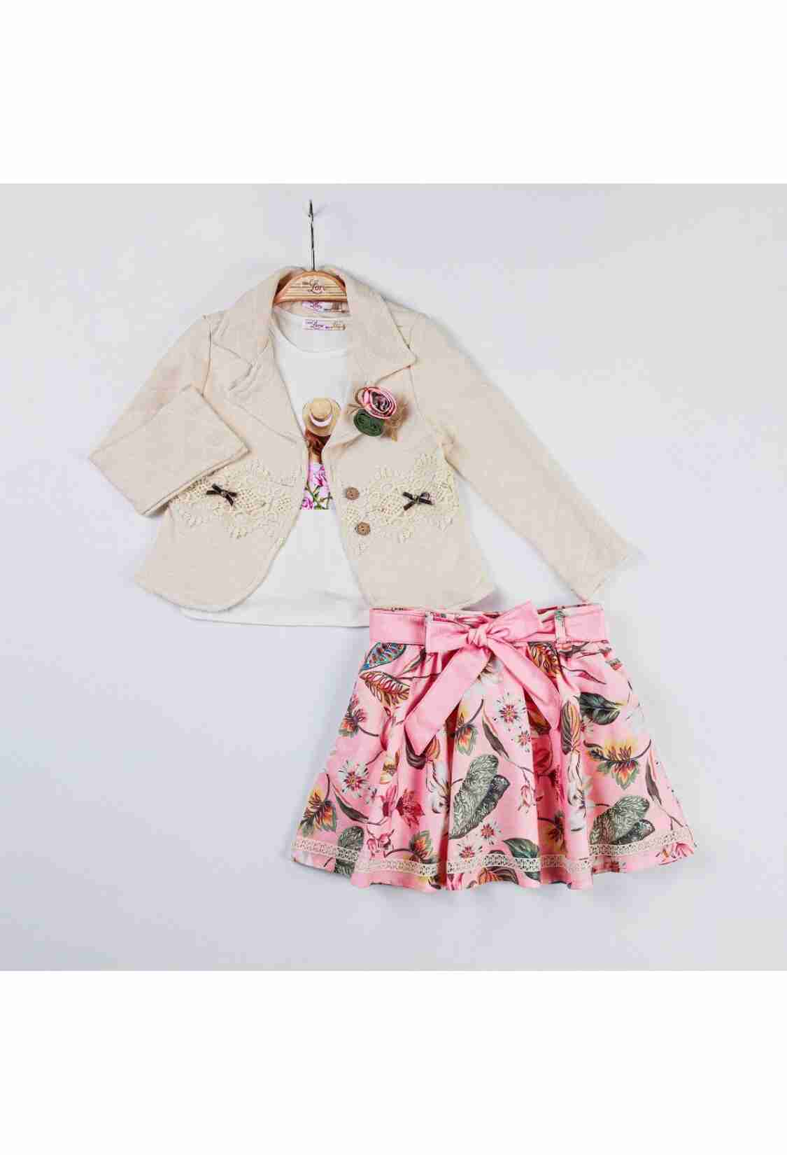 Girls' Suits - Toptan Kız Çocuk 3'lü Ceket, Badi ve Etek Takım 2-6Y 1055-5520 - Brand: Miss Lore - Kids & Bby Clothes From TheBS Kids Turkey