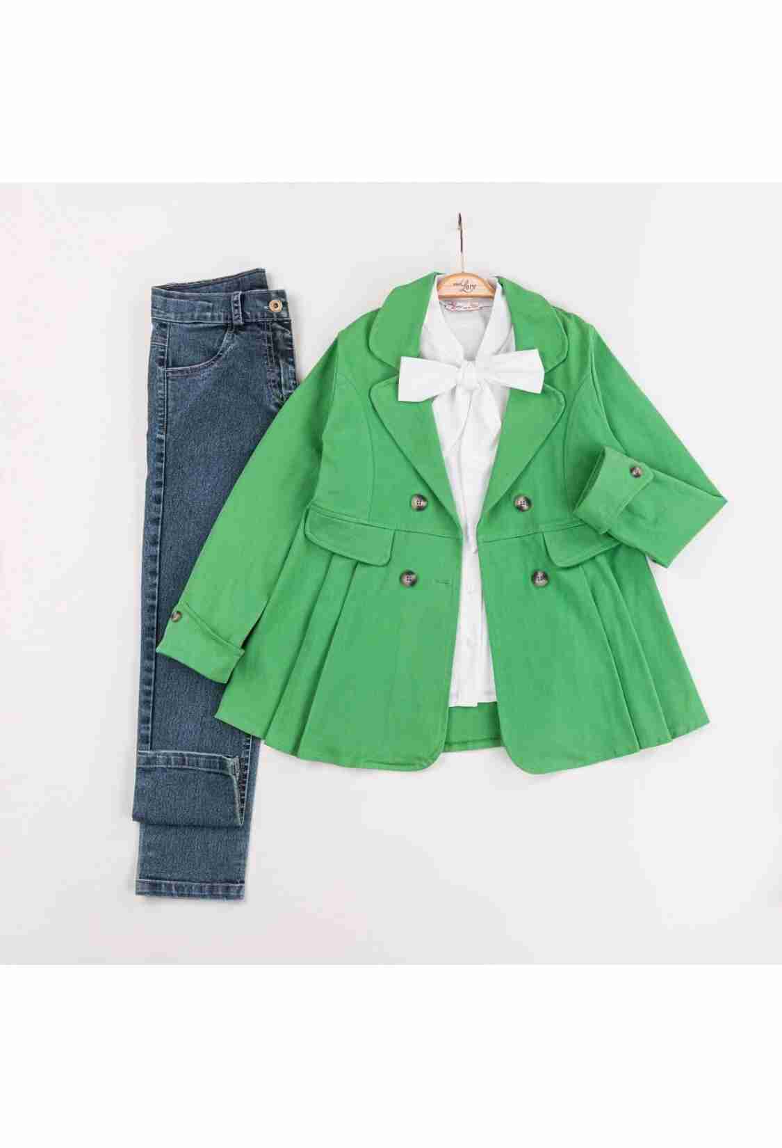 Girls' Suits - Toptan Kız Çocuk 3'lü Ceket, Tişört ve Pantolon Takım 6-10Y 1055-5615 - Brand: Miss Lore - Kids & Bby Clothes From TheBS Kids Turkey