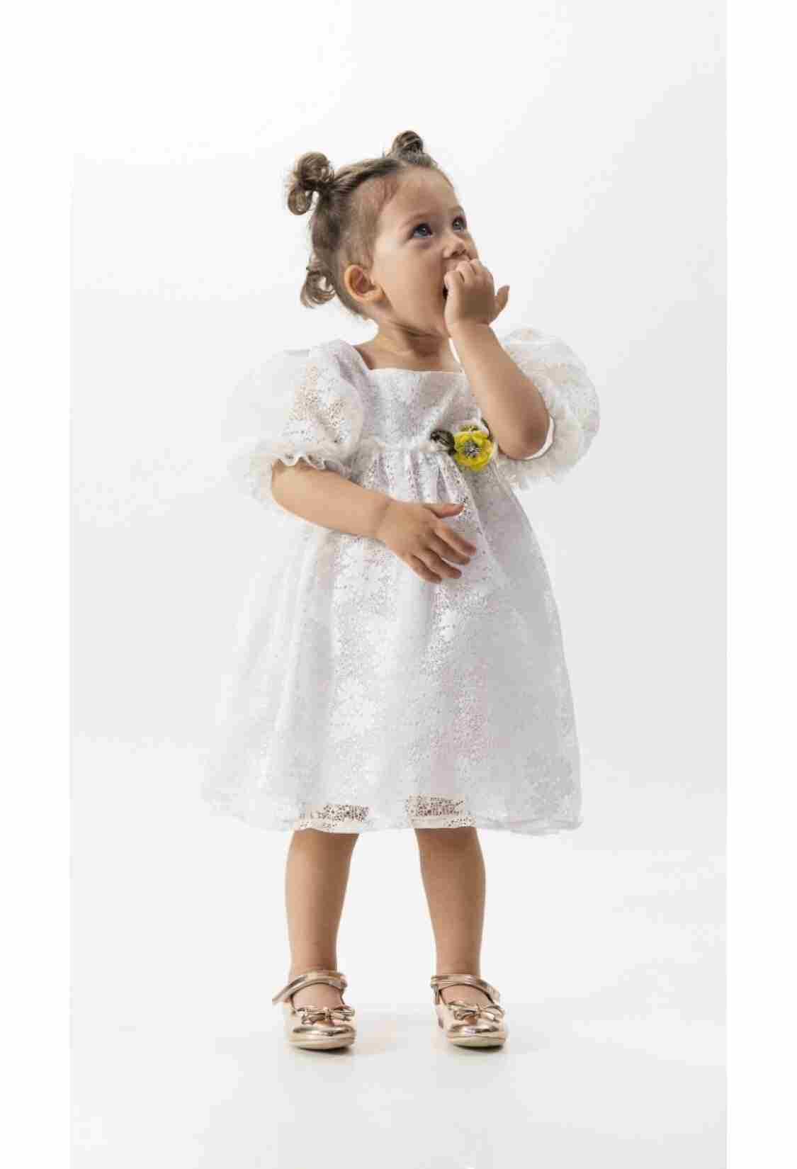 Girl's Dress - Toptan Kız Çocuk Balon Kollu Yonca Elbise 2-5Y 1022-23323 - Brand: Wecan - Kids & Bby Clothes From TheBS Kids Turkey