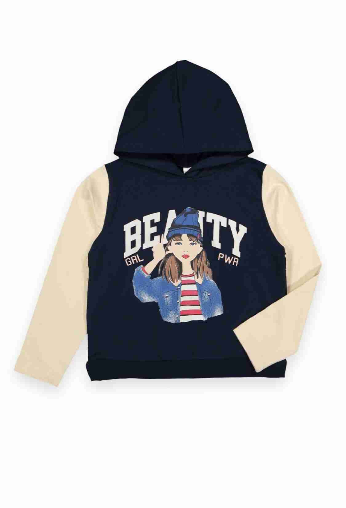 Girls' Tops - Toptan Kız Çocuk Baskılı Kapşonlu Sweat 6-9Y 1099-115 - Brand: Tuffy - Kids & Bby Clothes From TheBS Kids Turkey