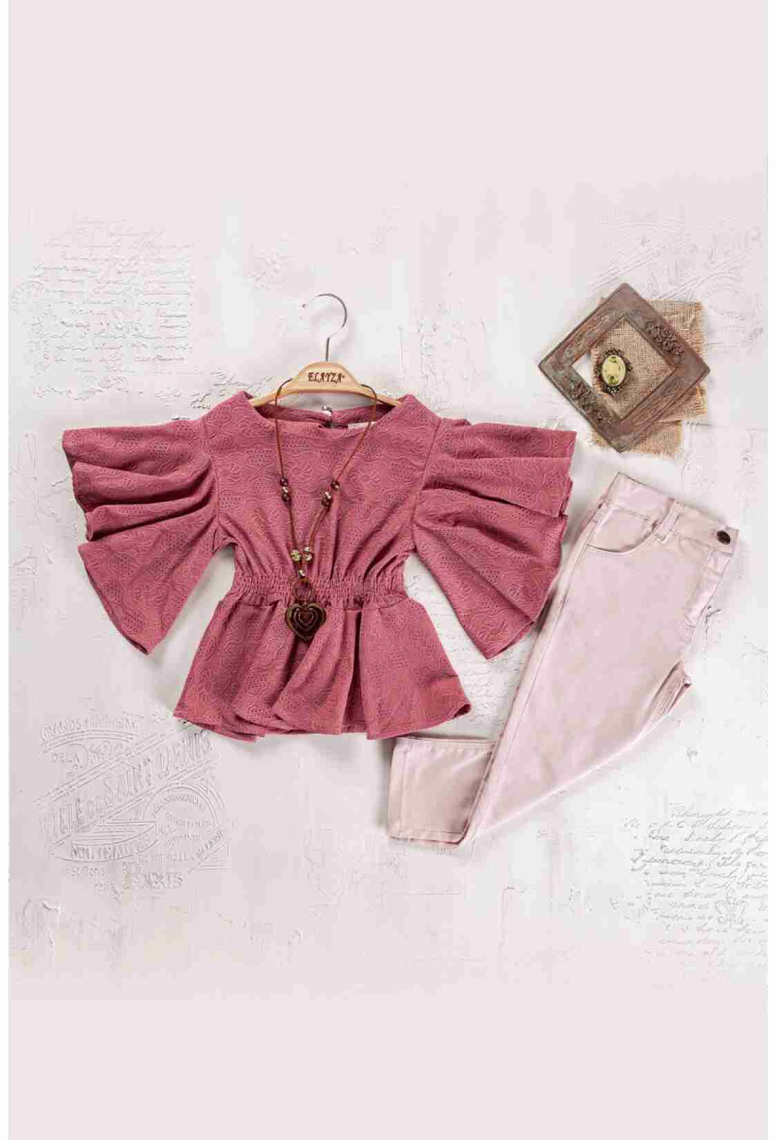 Girls' Suits - Toptan Kız Çocuk Bluz ve Pantolon Takımı 5-8 Yaş 2023-2262 - Brand: Elayza - Kids & Bby Clothes From TheBS Kids Turkey